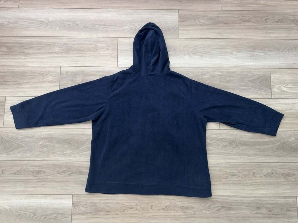 Vintage Y2K Disney Mickey Mouse Old English Fleece Zip Hoodie Navy 2X Macau Made - Picture 10 of 10